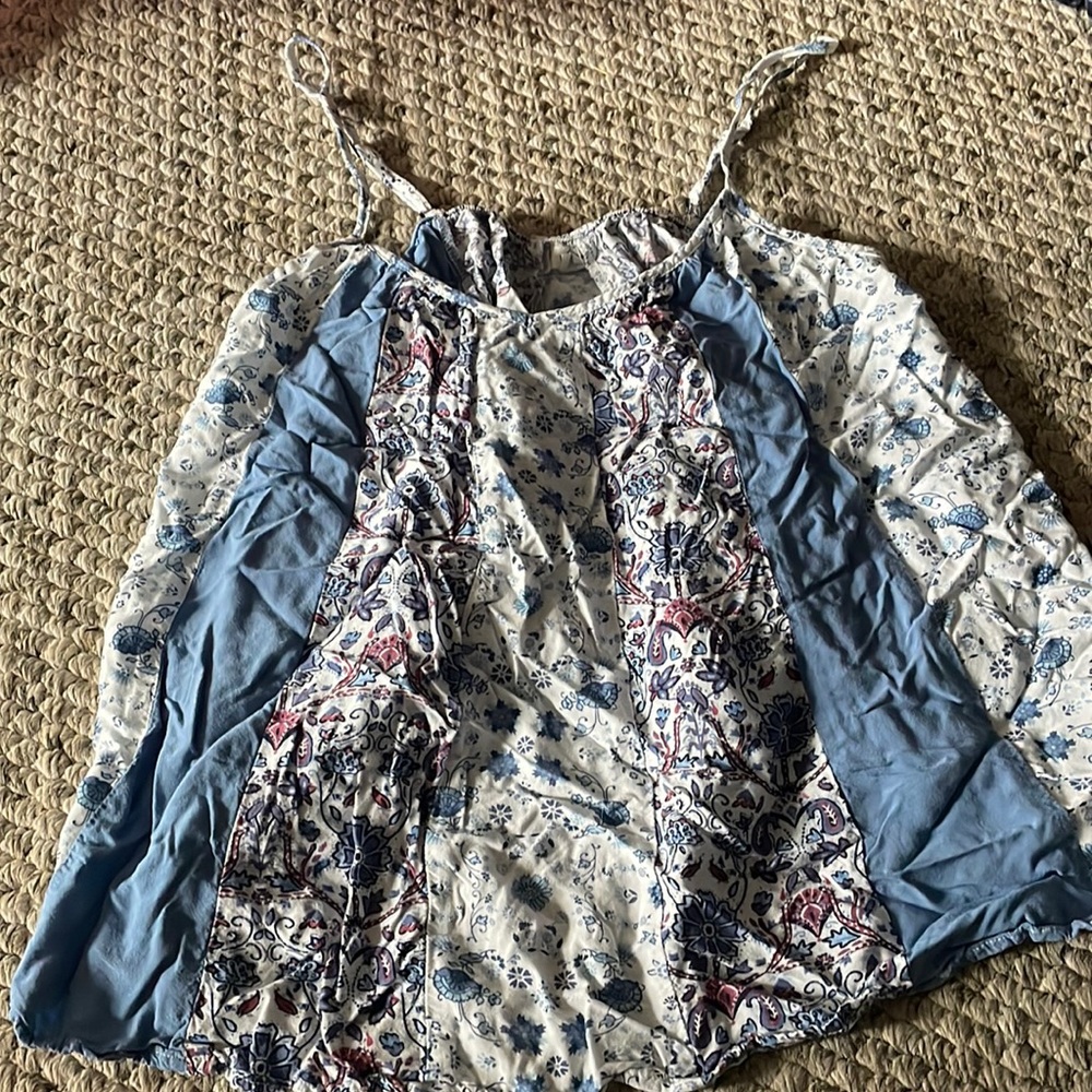 Garage floral color block tank
